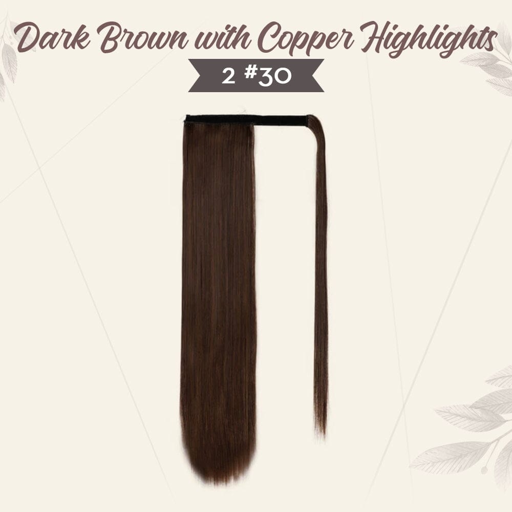 Snugvego Long Ponytail Extension Straight Wrap Clip