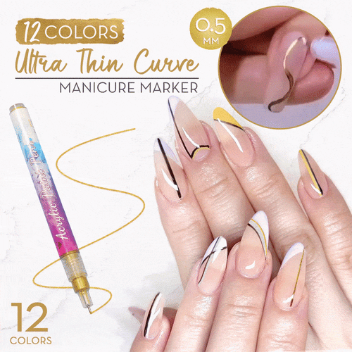 Snugvego 12 Colors Ultra Thin Curve Manicure Marker